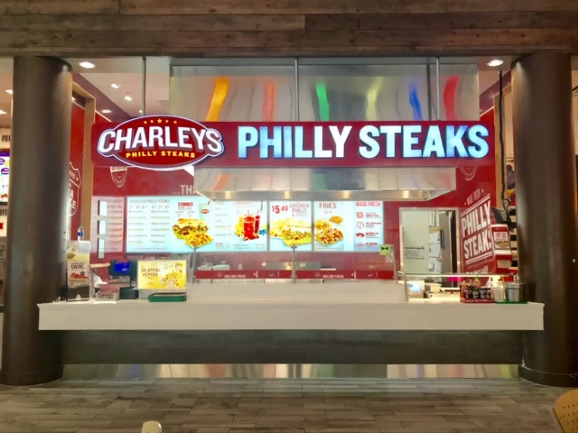 Restaurant finish-out — Charleys Philly Steaks by OMNI