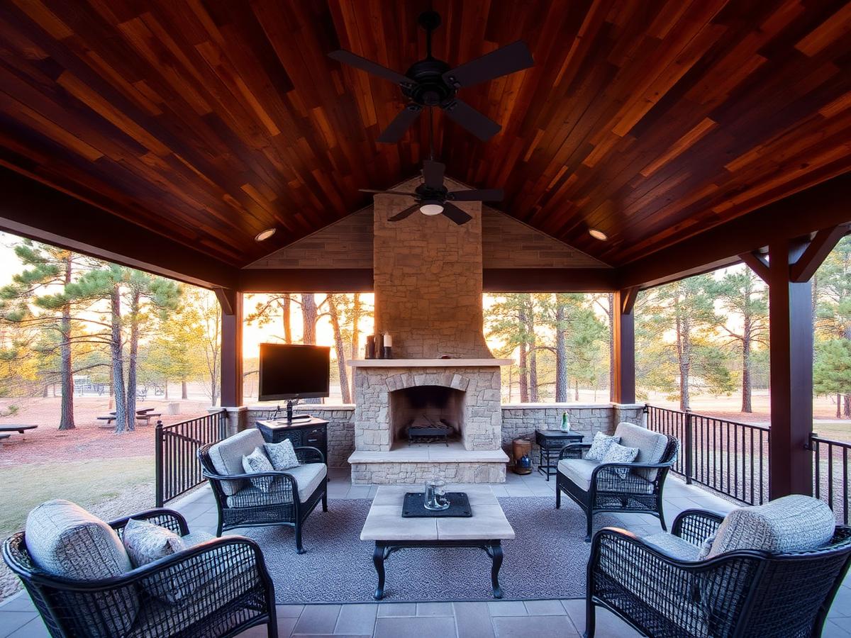 Room addition framed onto the back of a home