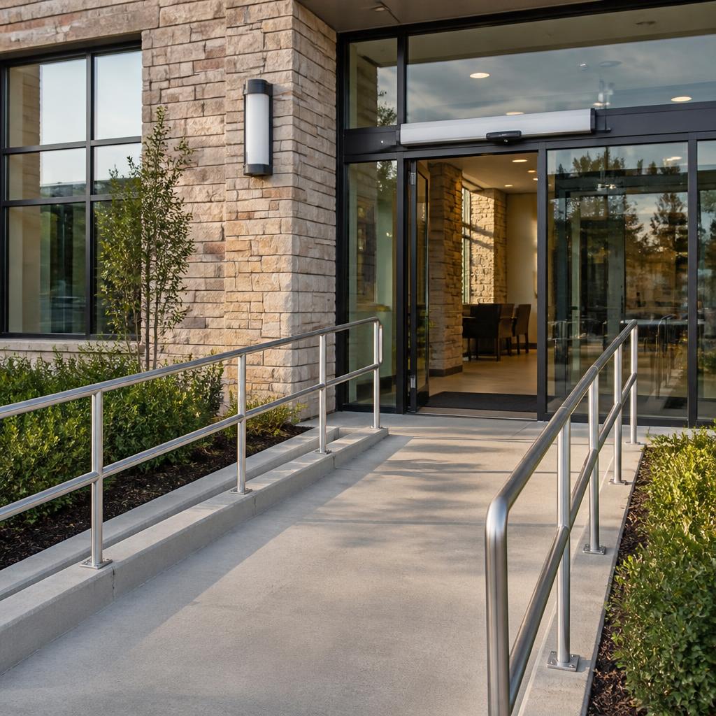 ADA accessibility upgrade at a commercial entrance